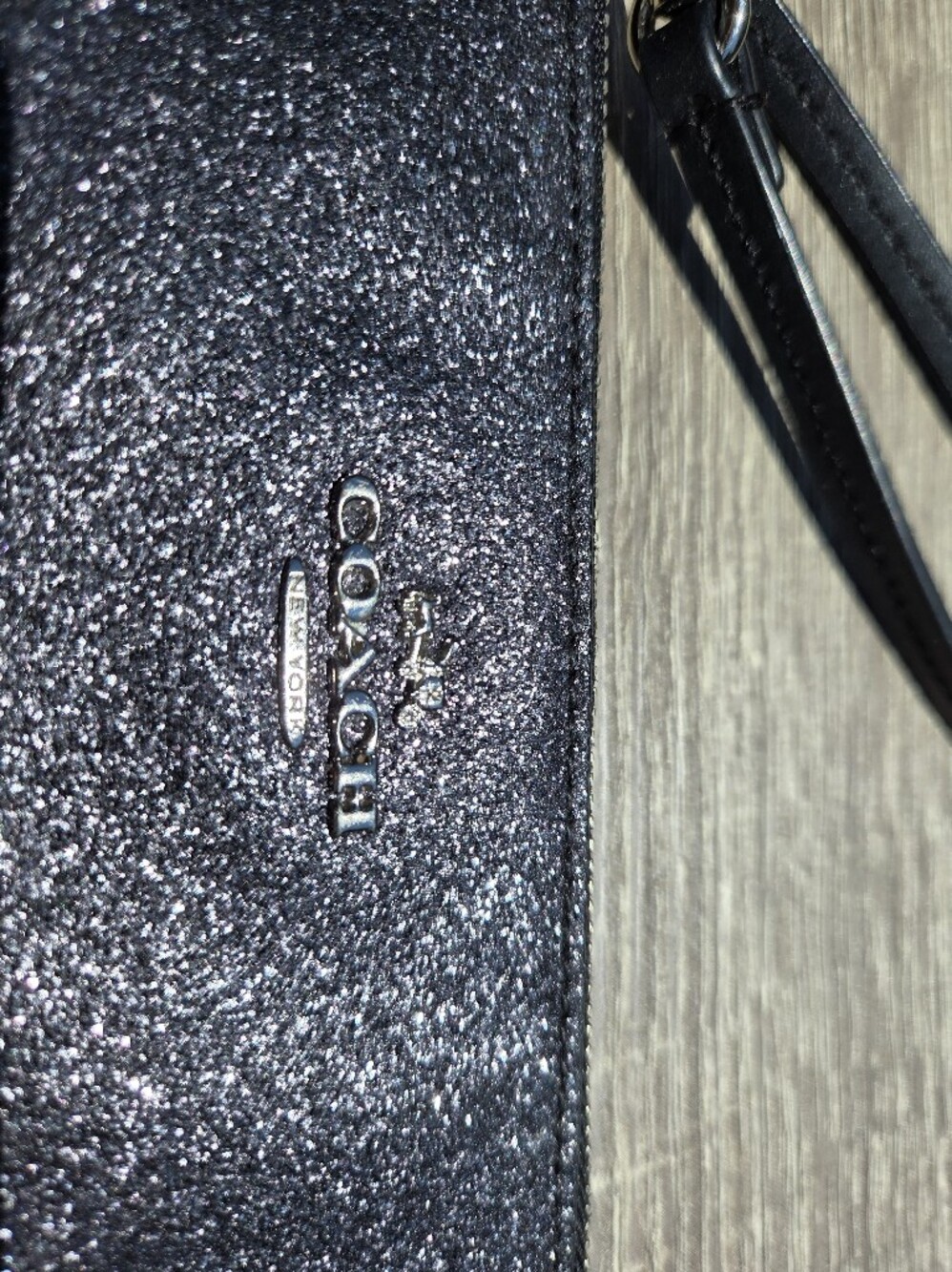 Coach Black Glitter Wristlet - Picture 3 of 6